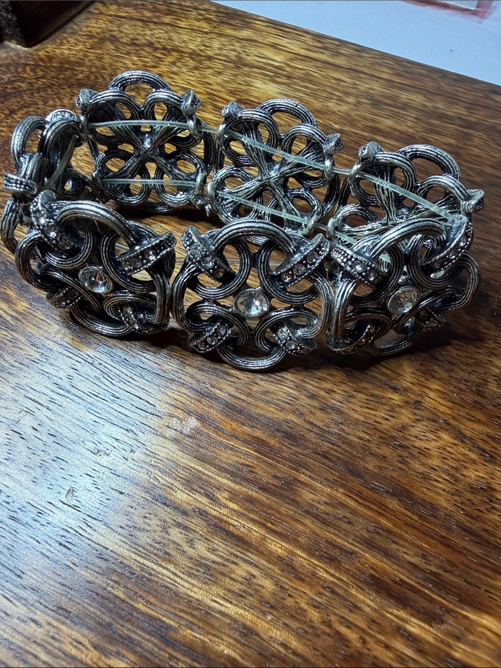 Premier Design antique silver tone stretch bracelet